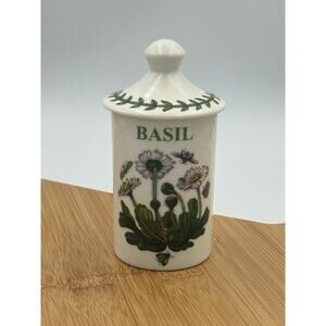 Portmeirion Botanic Garden Basil Spice Jar Canister w Lid Butterfly Floral